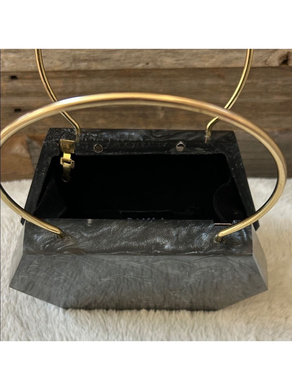 Ramla Black Acrylic Soho Clutch with Removable Chain Brand New! - Picture 7 of 10